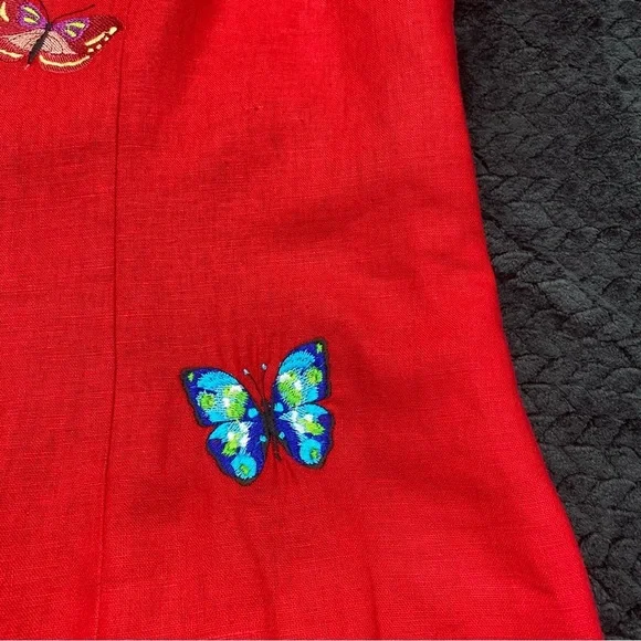 Linen blend women’s top 14 by Ultra Dress New York Buttons down the back - Picture 6 of 14